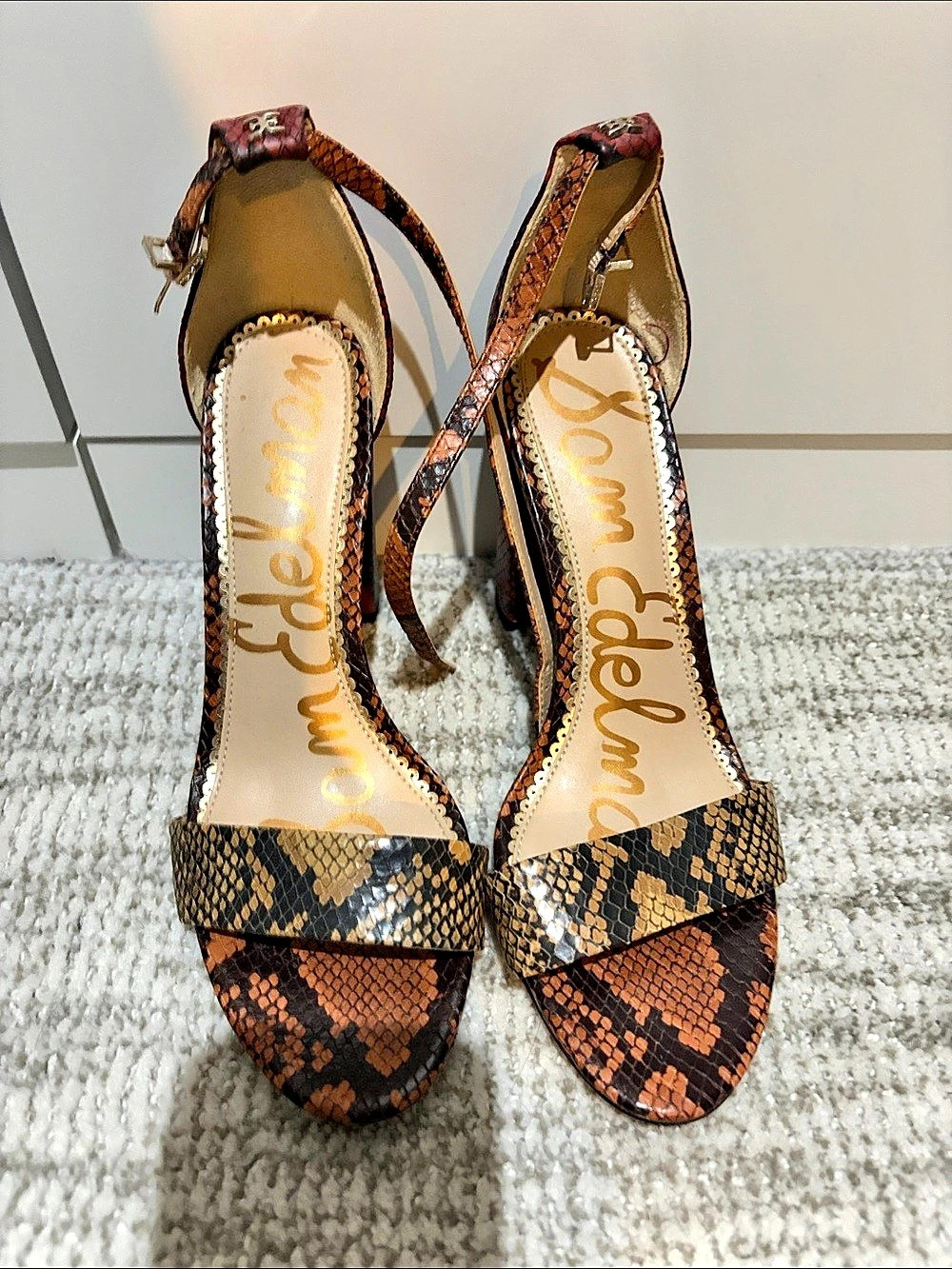 Sam Edelman Yaro Block Heel Sandal Brown & Black